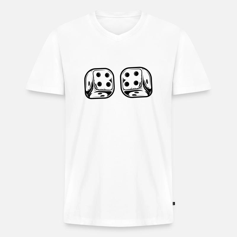 boardgame chess backgammon game night - Männer Premium Bio T-Shirt mit V-Ausschnitt - Weiß