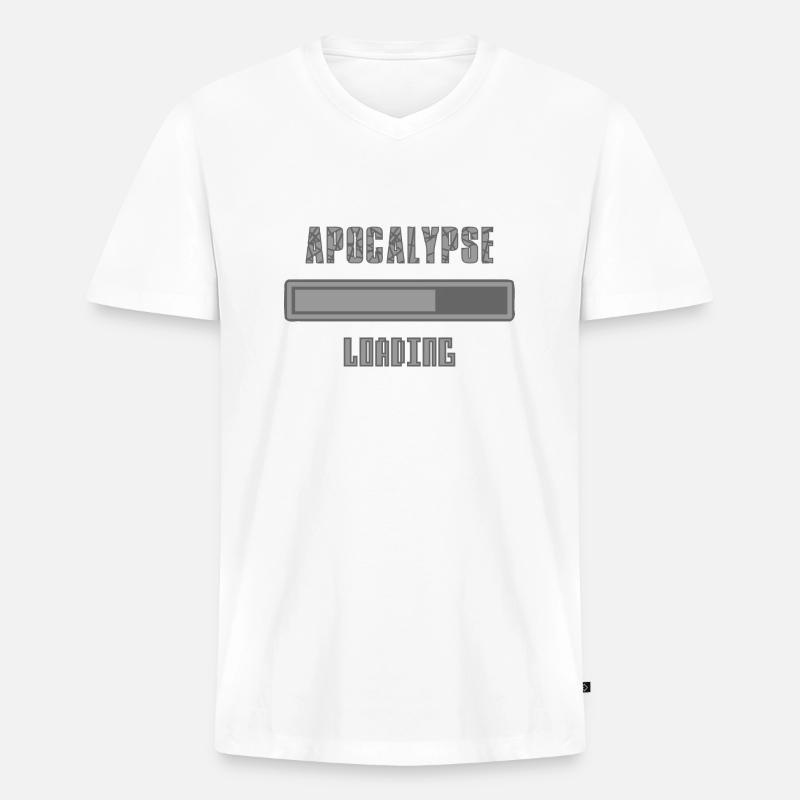 Apokalypse wird geladen Loading Geschenkidee - Männer Premium Bio T-Shirt mit V-Ausschnitt - Weiß