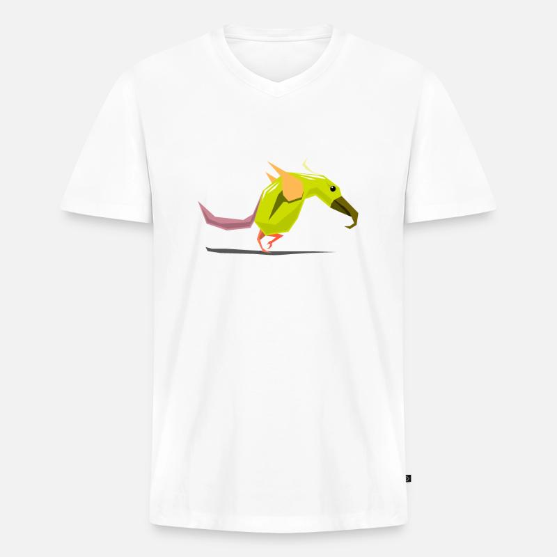 Vogel / Vogel-Abbildung - Männer Premium Bio T-Shirt mit V-Ausschnitt - Weiß