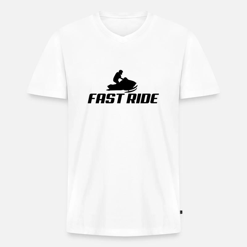 snowmobile2 - Männer Premium Bio T-Shirt mit V-Ausschnitt - Weiß