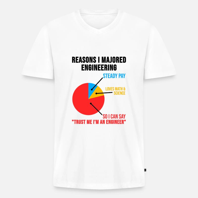 Engineer TShirt technician engineering gift - Men's Premium Organic T-shirt with V-neck - white