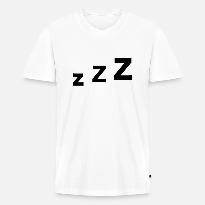 Schlafen - Männer Premium Bio T-Shirt mit V-Ausschnitt - Weiß