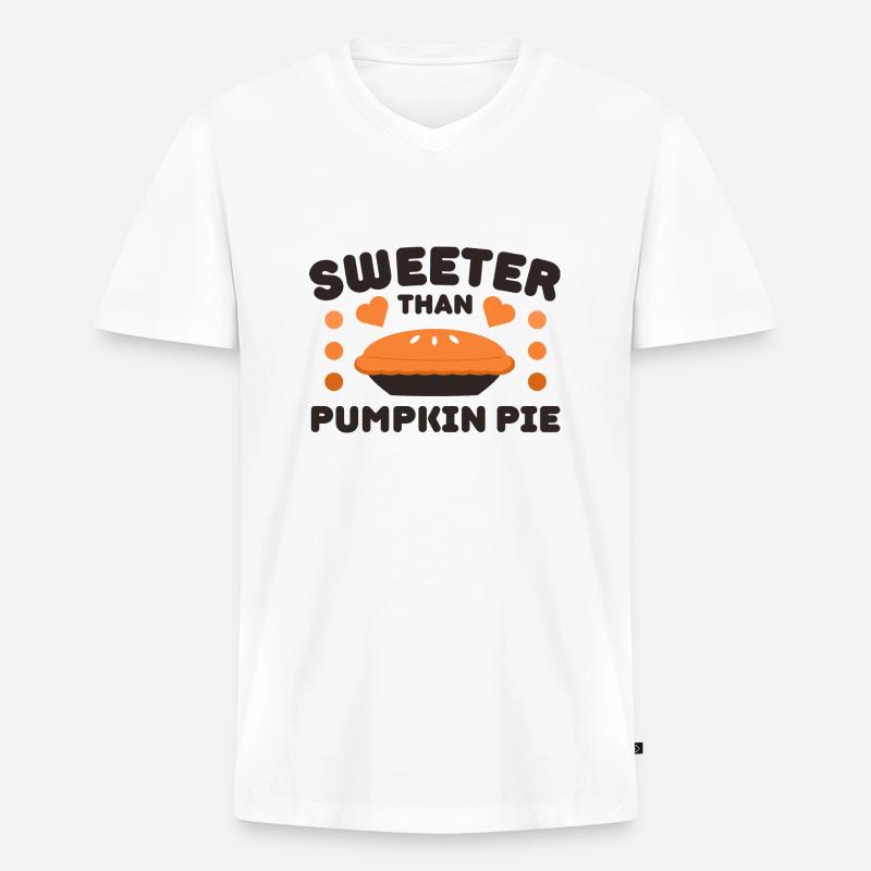 Sweeter Than Pumpkin Pie - Männer Premium Bio T-Shirt mit V-Ausschnitt - Weiß