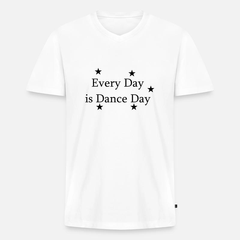 Dancing Dance Music - Männer Premium Bio T-Shirt mit V-Ausschnitt - Weiß