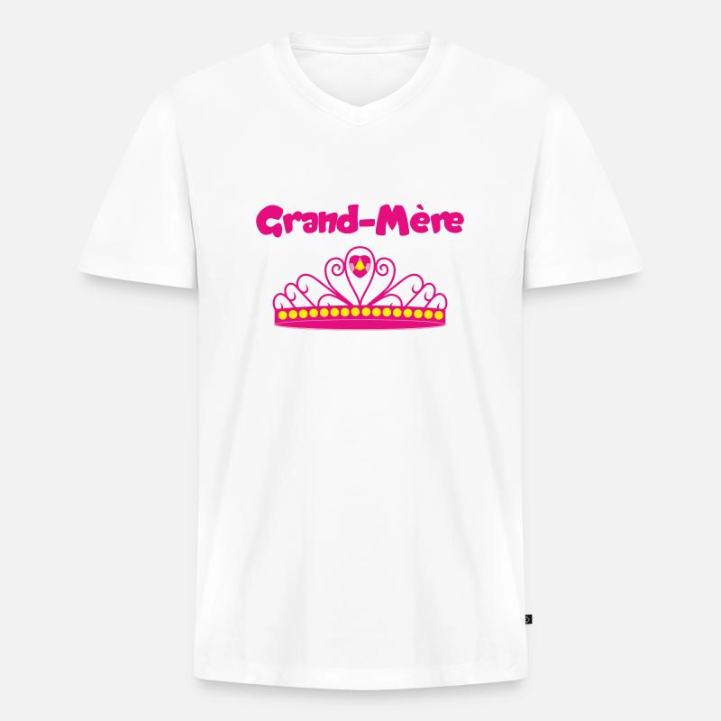 Großmutter - Männer Premium Bio T-Shirt mit V-Ausschnitt - Weiß