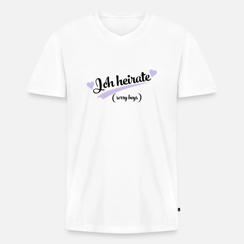 lustiger spruch - Männer Premium Bio T-Shirt mit V-Ausschnitt - Weiß