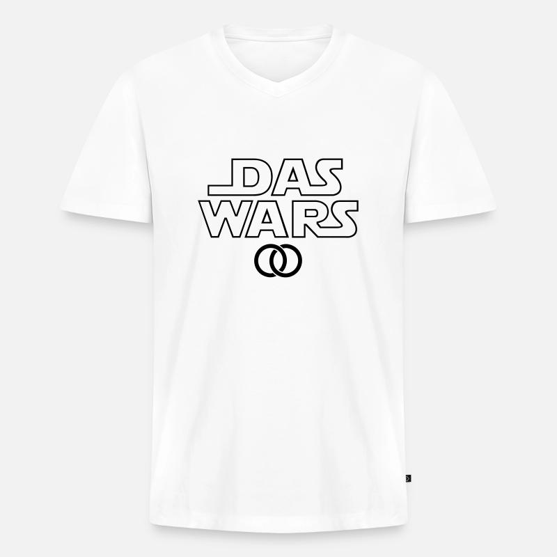 DAS WARS - Männer Premium Bio T-Shirt mit V-Ausschnitt - Weiß