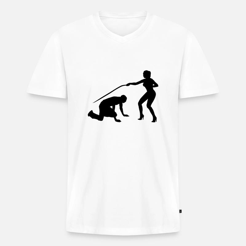 Bachelor-Junge - Männer Premium Bio T-Shirt mit V-Ausschnitt - Weiß