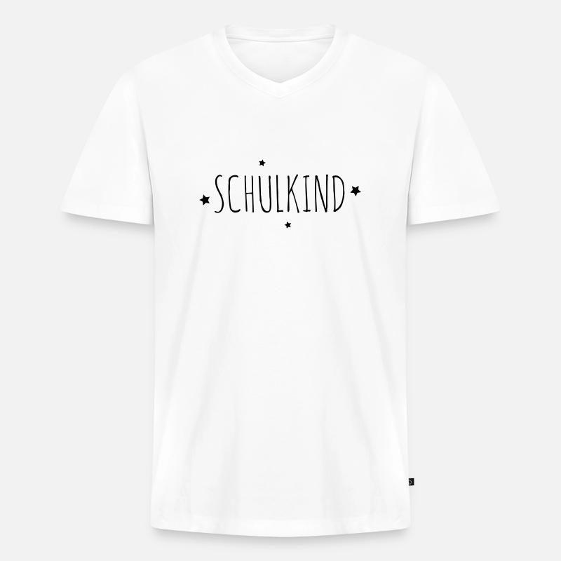 Schulkind Einschulung Geschenk - Männer Premium Bio T-Shirt mit V-Ausschnitt - Weiß
