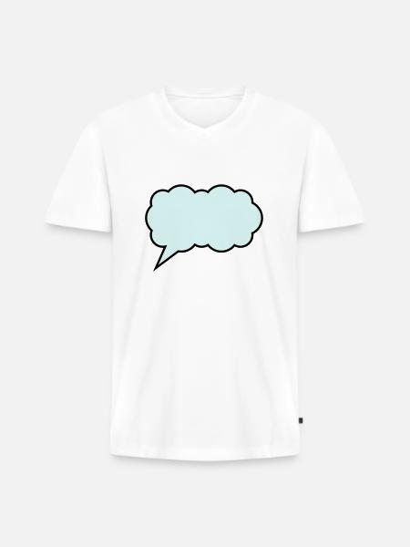 cloud bubble design - Men's Premium Organic T-shirt with V-neck - white