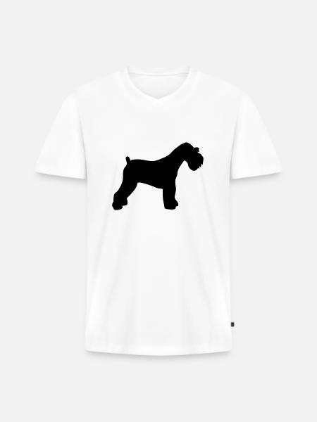 Zwergschnauzer - Männer Premium Bio T-Shirt mit V-Ausschnitt - Weiß