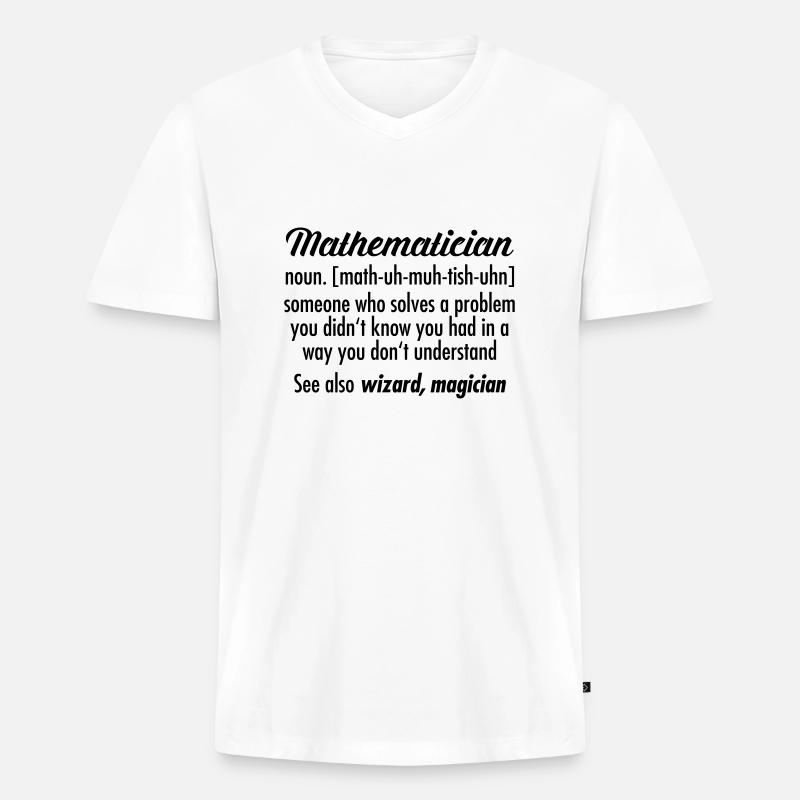 Mathematician - Definition - Männer Premium Bio T-Shirt mit V-Ausschnitt - Weiß