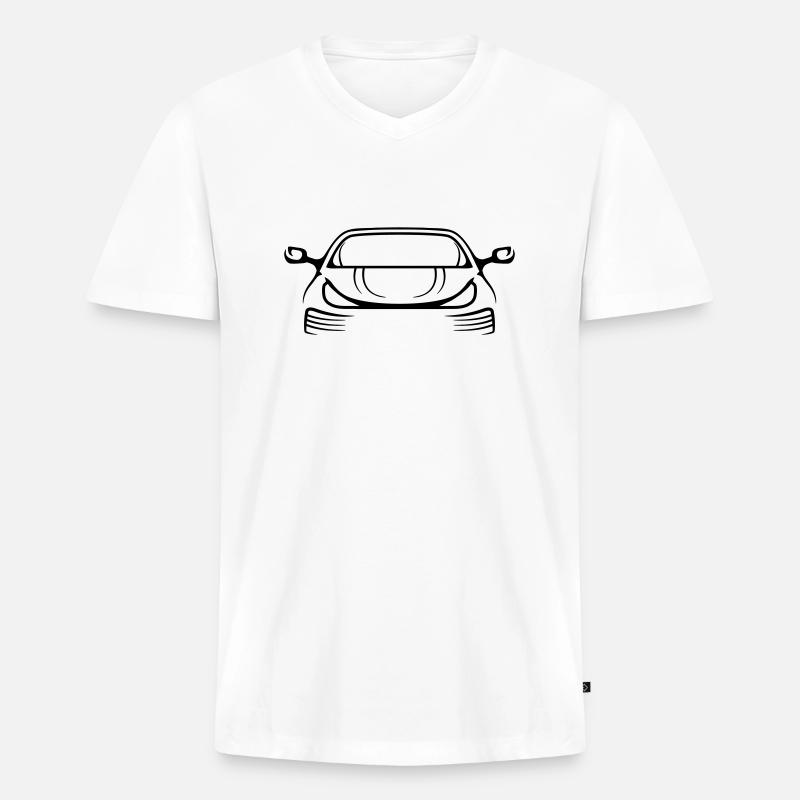 Cool Logo Auto - Männer Premium Bio T-Shirt mit V-Ausschnitt - Weiß