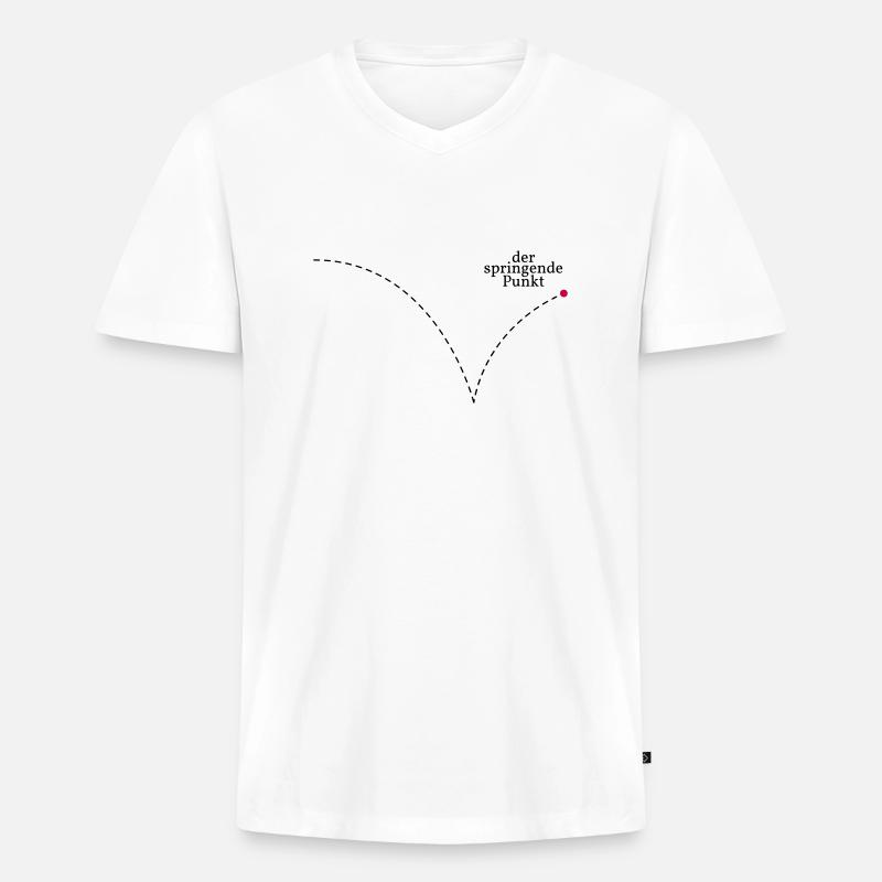 Der springende Punkt - Männer Premium Bio T-Shirt mit V-Ausschnitt - Weiß