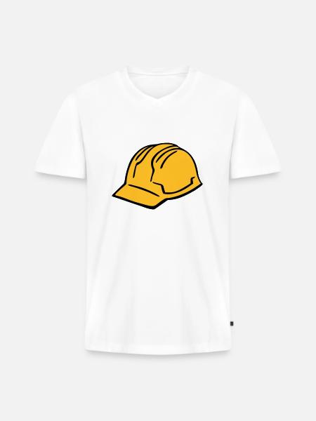 Hard hat - Men's Premium Organic T-shirt with V-neck - white