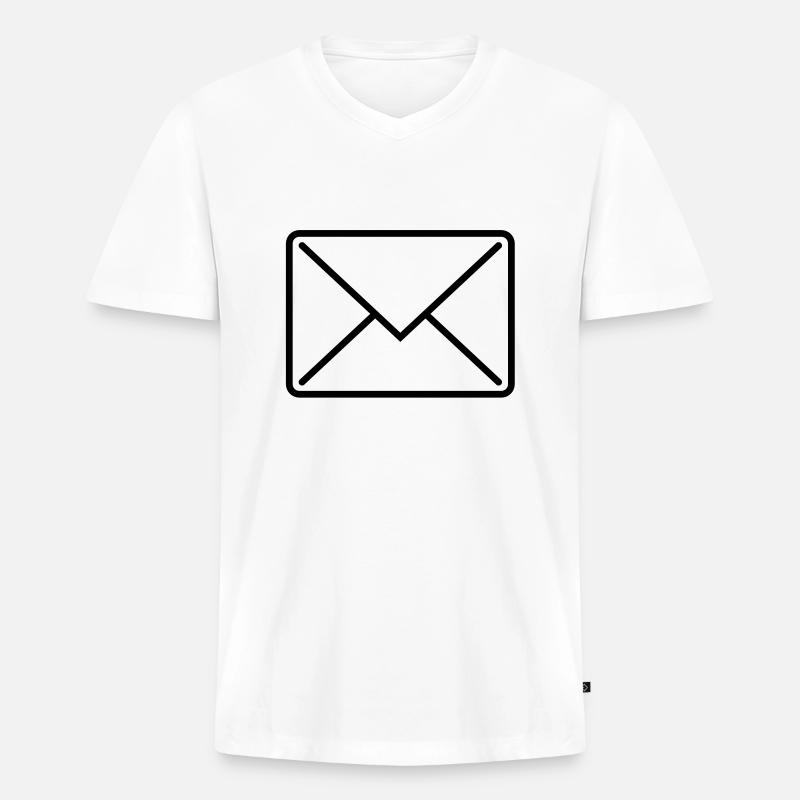 briefumschlag_icon1 - Männer Premium Bio T-Shirt mit V-Ausschnitt - Weiß