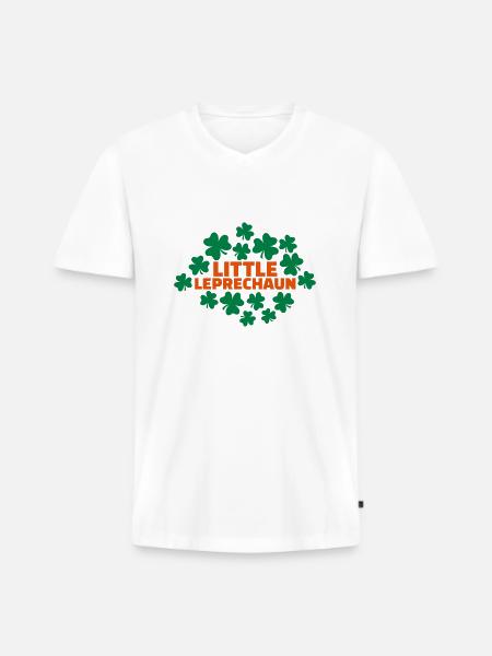 Little Leprechaun - Männer Premium Bio T-Shirt mit V-Ausschnitt - Weiß