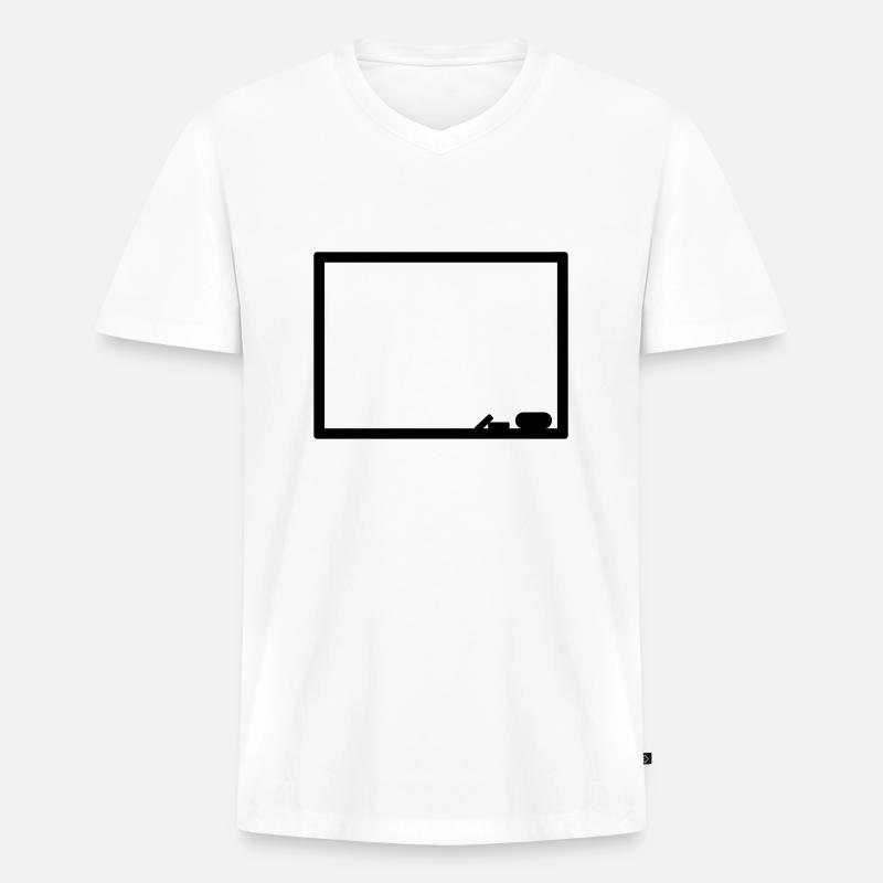Tafel - Männer Premium Bio T-Shirt mit V-Ausschnitt - Weiß