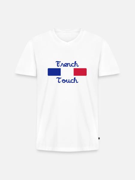 French Touch / France - Men's Premium Organic T-shirt with V-neck - white