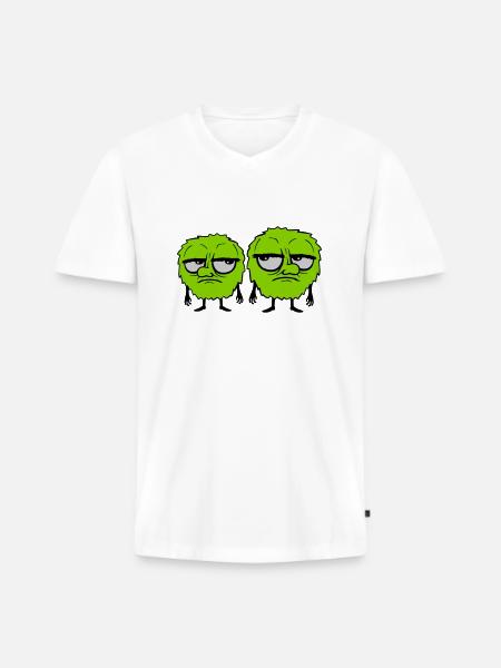 2 Monsters Roll Eyes - Men's Premium Organic T-shirt with V-neck - white