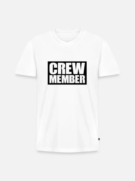 Crew Member - Men's Premium Organic T-shirt with V-neck - white