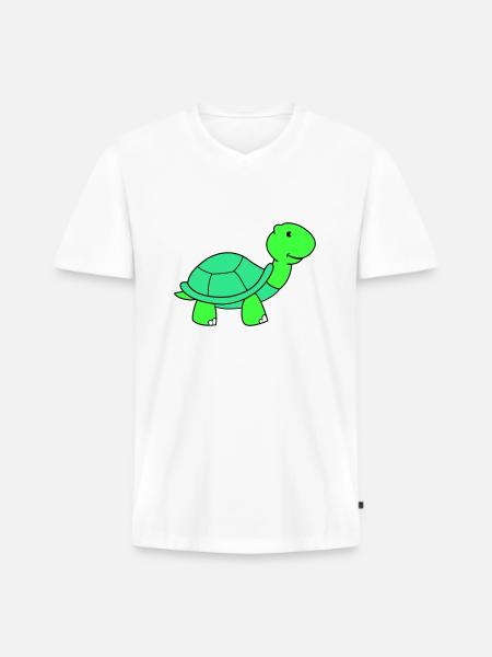 turtle - Men's Premium Organic T-shirt with V-neck - white