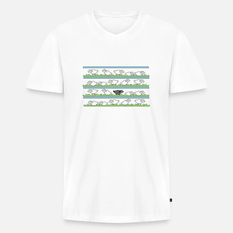 Only sheeps - Männer Premium Bio T-Shirt mit V-Ausschnitt - Weiß