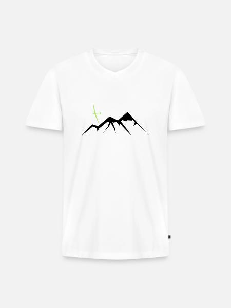 Mountain Soaring - Männer Premium Bio T-Shirt mit V-Ausschnitt - Weiß