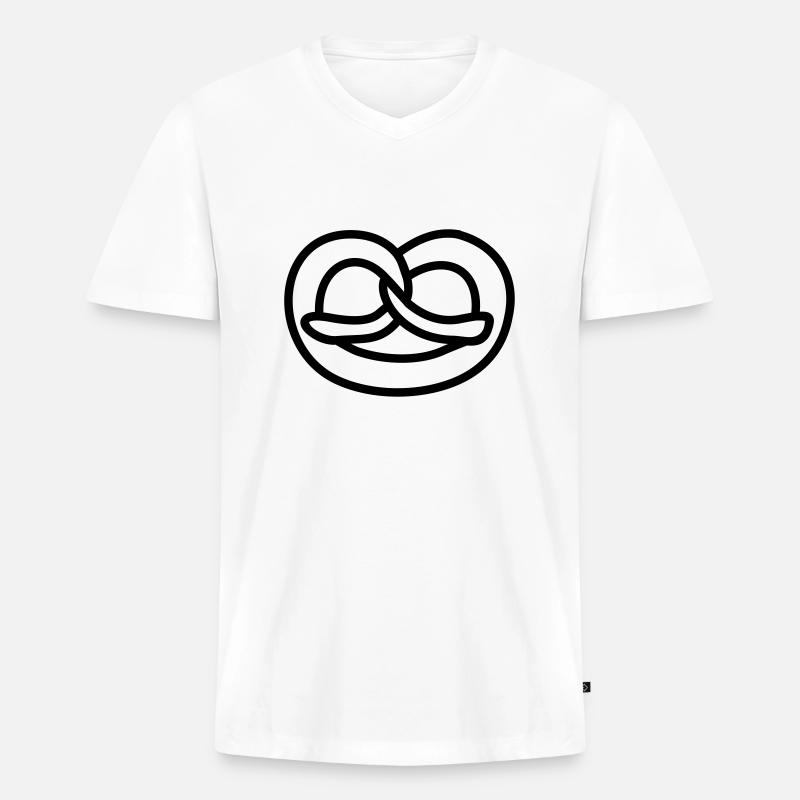 Brezel 4a - Männer Premium Bio T-Shirt mit V-Ausschnitt - Weiß