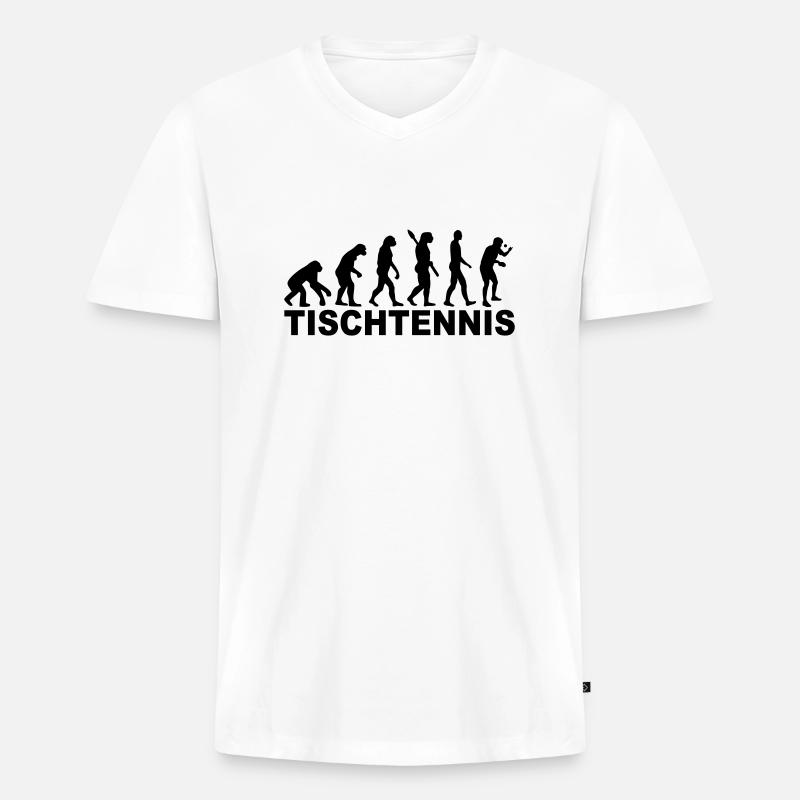 Table Tennis Evolution - Men's Premium Organic T-shirt with V-neck - white
