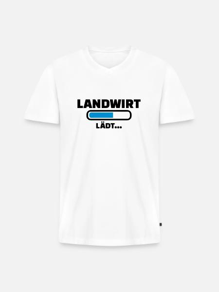 Landwirt - Männer Premium Bio T-Shirt mit V-Ausschnitt - Weiß