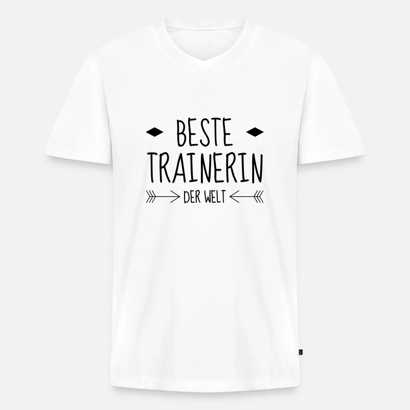 Coach / Coaching / Trainer / Sport - Männer Premium Bio T-Shirt mit V-Ausschnitt - Weiß