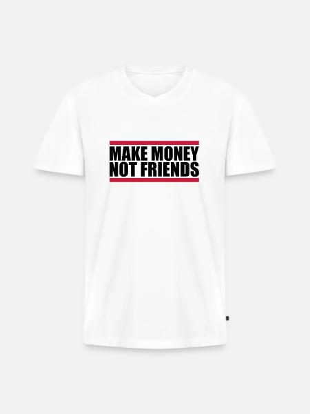 Make Money Saying - Men's Premium Organic T-shirt with V-neck - white