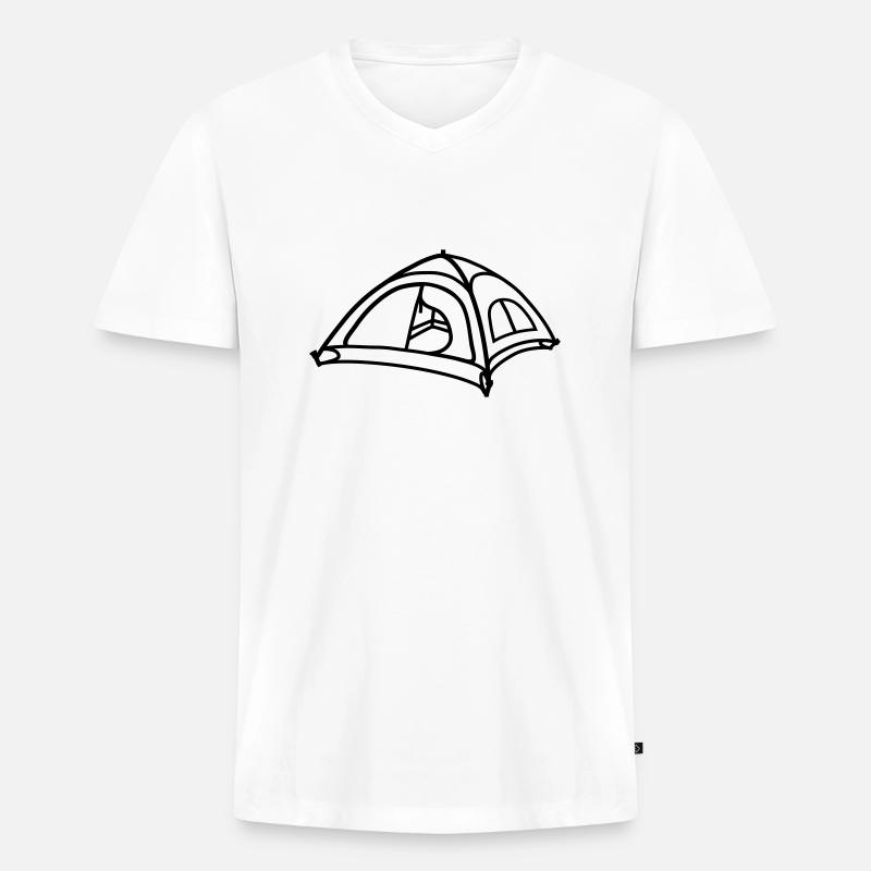 Zelt Design Cool Camping - Männer Premium Bio T-Shirt mit V-Ausschnitt - Weiß
