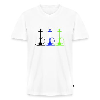 Hookah - Men's Premium Organic T-shirt with V-neck - white - Front - Nico (187cm)
