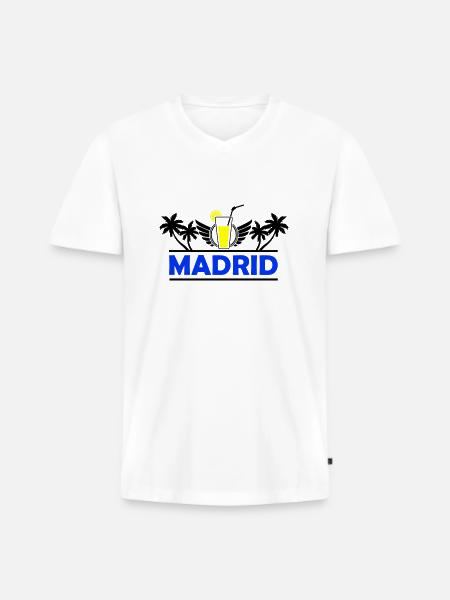 Madrid 2 - Men's Premium Organic T-shirt with V-neck - white