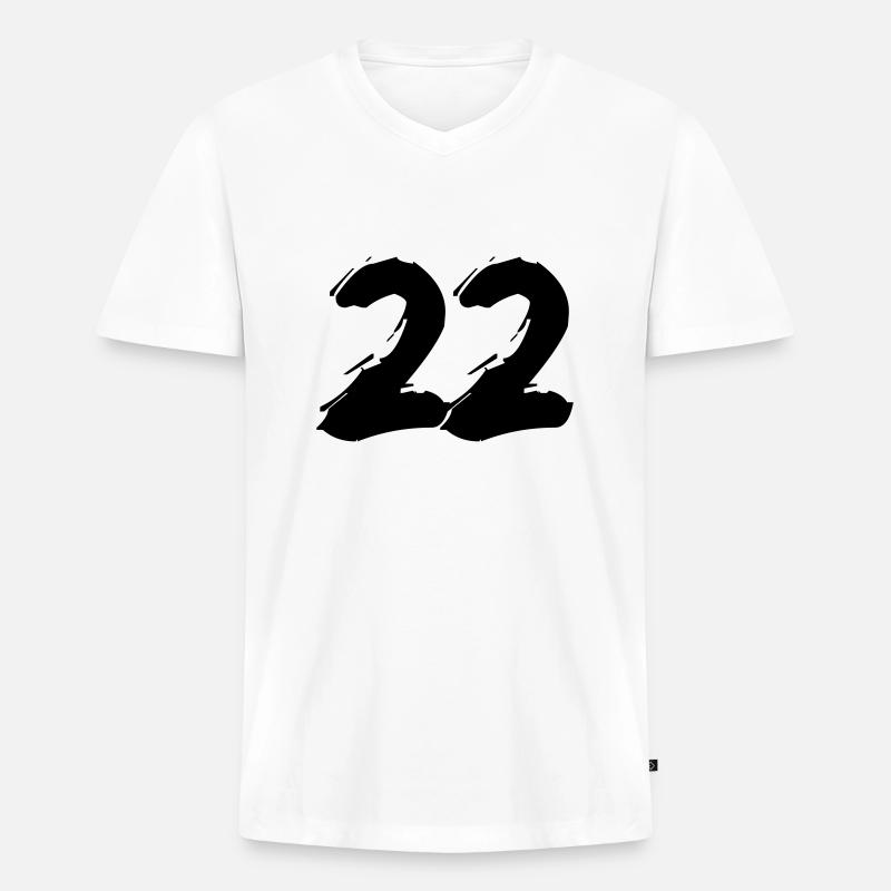 Brushed 22 - Männer Premium Bio T-Shirt mit V-Ausschnitt - Weiß