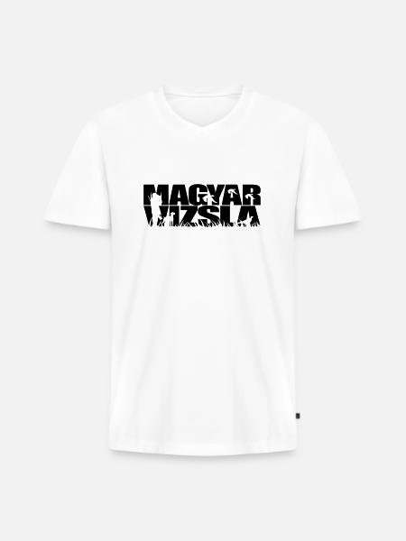 MAGYAR VIZSLA Jagdhund - Männer Premium Bio T-Shirt mit V-Ausschnitt - Weiß