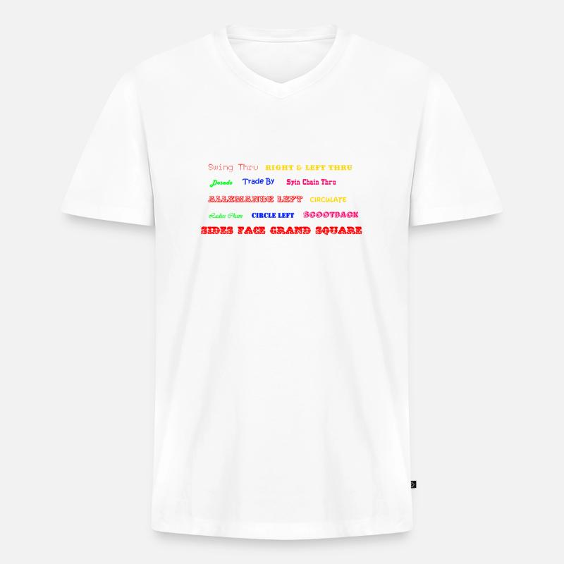 Square Dance Figuren - Männer Premium Bio T-Shirt mit V-Ausschnitt - Weiß