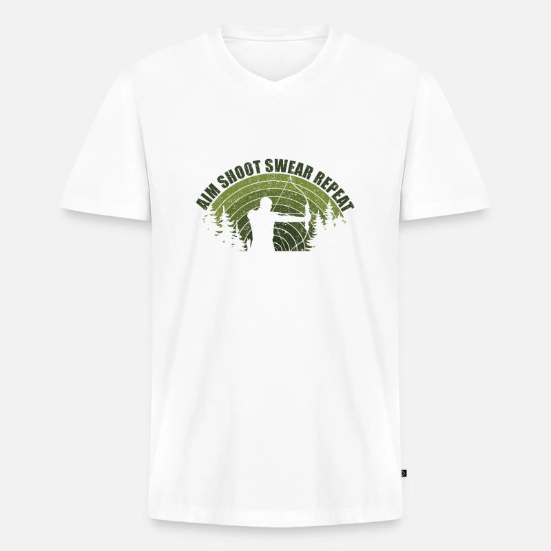 Spaß Bogenschießen Bogenschießen Bogenschießen Jagdpfeil - Männer Premium Bio T-Shirt mit V-Ausschnitt - Weiß
