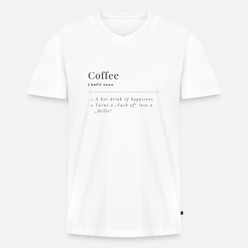 Coffee Definition - Männer Premium Bio T-Shirt mit V-Ausschnitt - Weiß