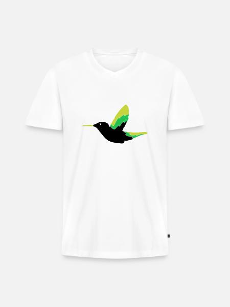 Hummingbird Bird - Men's Premium Organic T-shirt with V-neck - white