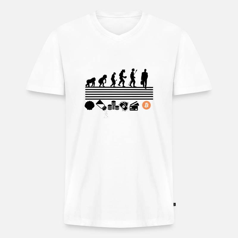Bitcoin-Entwicklung - Männer Premium Bio T-Shirt mit V-Ausschnitt - Weiß