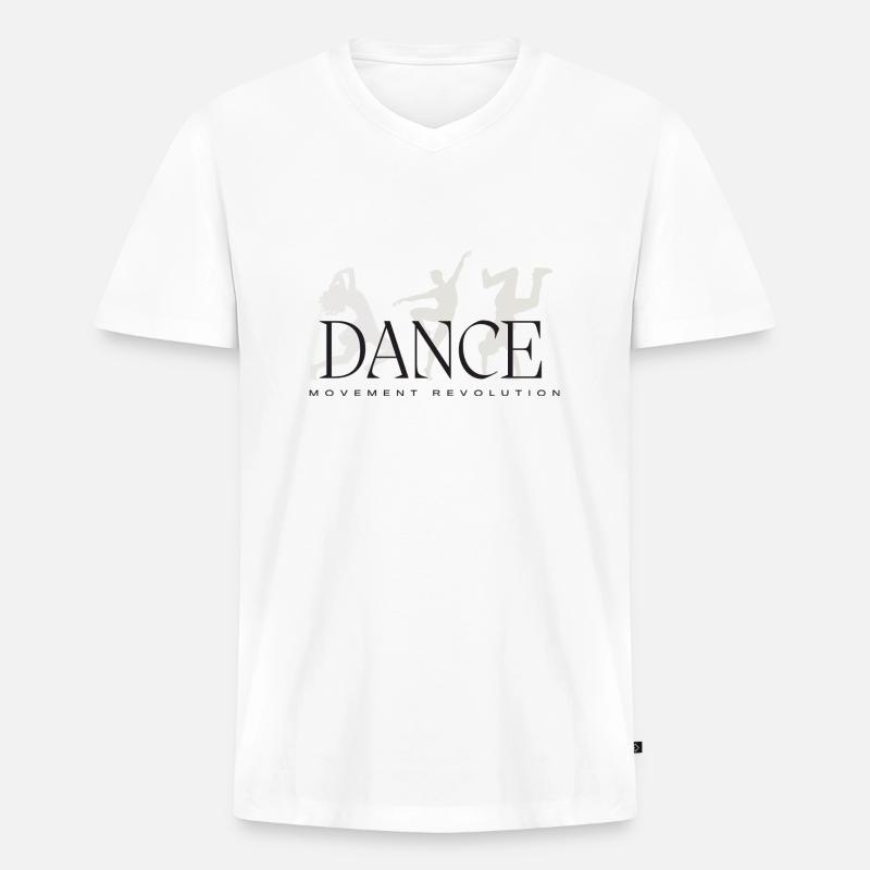 Dance at Movement Revolution - Männer Premium Bio T-Shirt mit V-Ausschnitt - Weiß