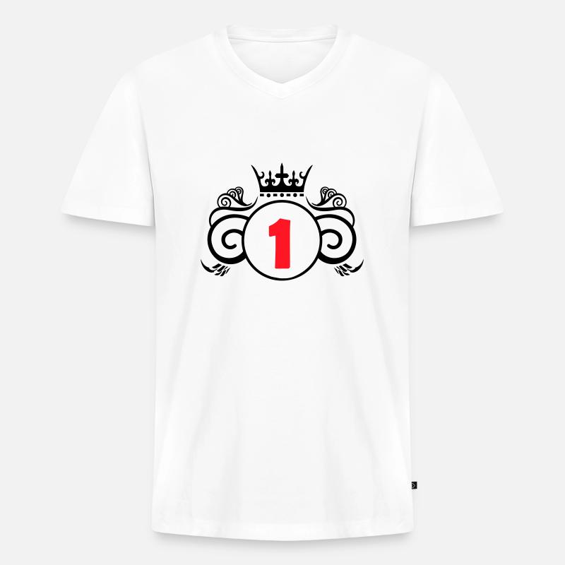 wappen 1 - Männer Premium Bio T-Shirt mit V-Ausschnitt - Weiß