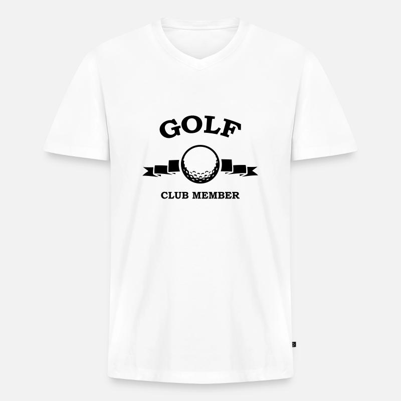 Golf Club Member - Männer Premium Bio T-Shirt mit V-Ausschnitt - Weiß