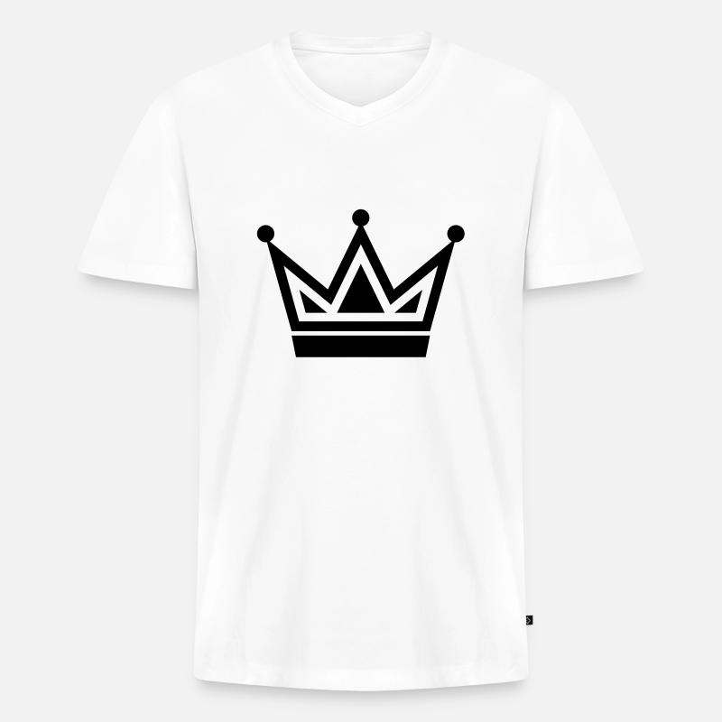 crown de - Männer Premium Bio T-Shirt mit V-Ausschnitt - Weiß