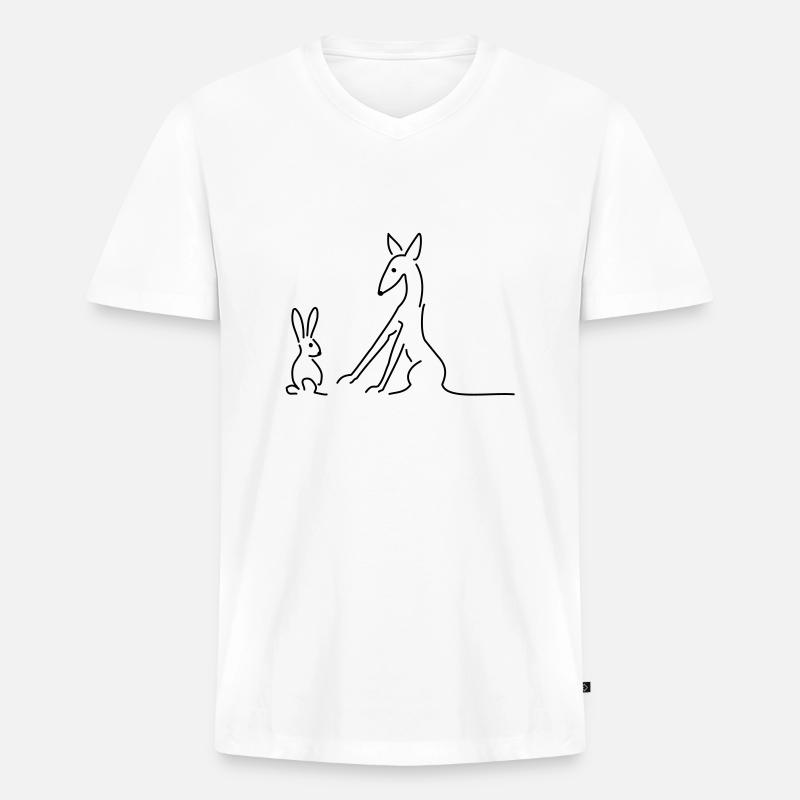 Podenco - Männer Premium Bio T-Shirt mit V-Ausschnitt - Weiß