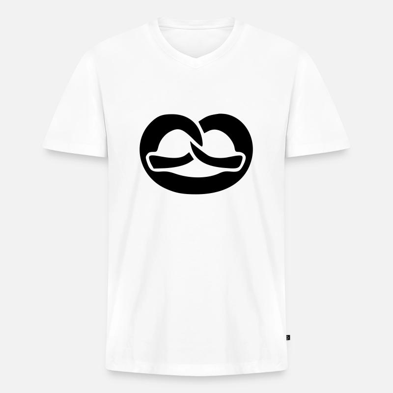 Brezel 4 - Männer Premium Bio T-Shirt mit V-Ausschnitt - Weiß