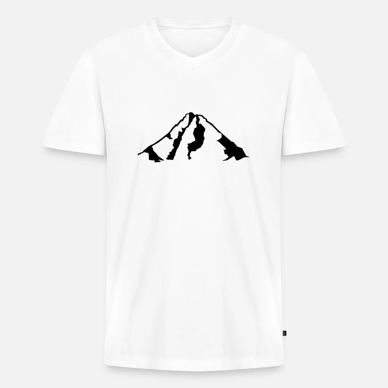 Großglockner - Männer Premium Bio T-Shirt mit V-Ausschnitt - Weiß